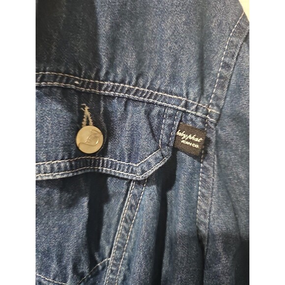 VTG Baby Phat Embroidered Cat Logo Denim Blue Jean Jacket Size M Dark Wash - Picture 5 of 9
